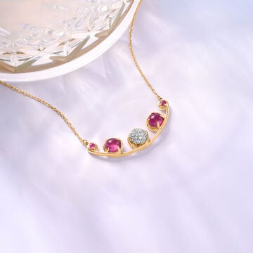 Regal Sparkle 14KT Diamond & Ruby Necklace