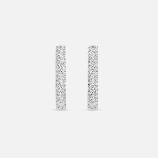 Modern Glitter Silver Stud Earrings,,hi-res image number null