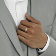 Chevron Shine Gold & Diamond Finger Ring for Men,,hi-res view 2