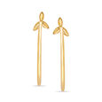 14 Kt Yellow Gold Leafy Hoop Earrings,,hi-res view 2