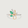 Leaf Enchantment 14KT Gold & Emerald Ring,,hi-res view 3