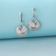 Mother of Pearl Charming Silver Hoop Earrings,,hi-res view 1