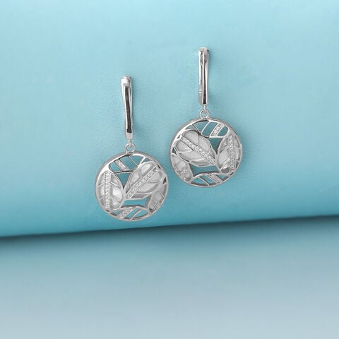 Mother of Pearl Charming Silver Hoop Earrings