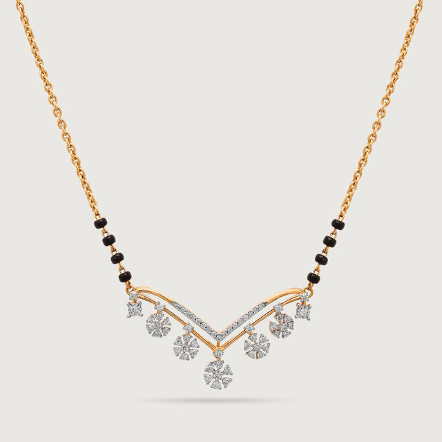 Blossom Beauty 18 Kt Gold and Diamond Mangalsutra,,hi-res image number null
