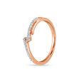 14KT Rose Gold Crossed Paths Diamond Finger Ring,,hi-res view 2