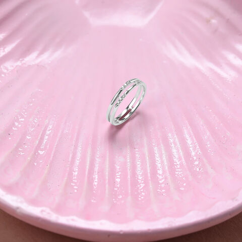 Dual Glam Silver Finger Ring