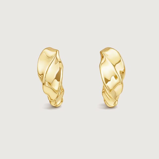 Sculpted Flow Gold Hoop Earrings,,hi-res image number null