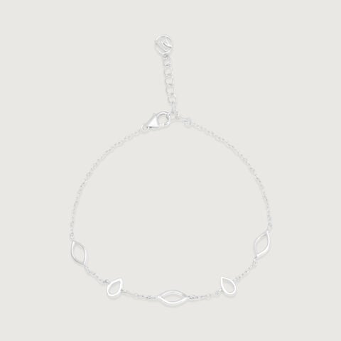 Delicate Leaflet Silver Bracelet