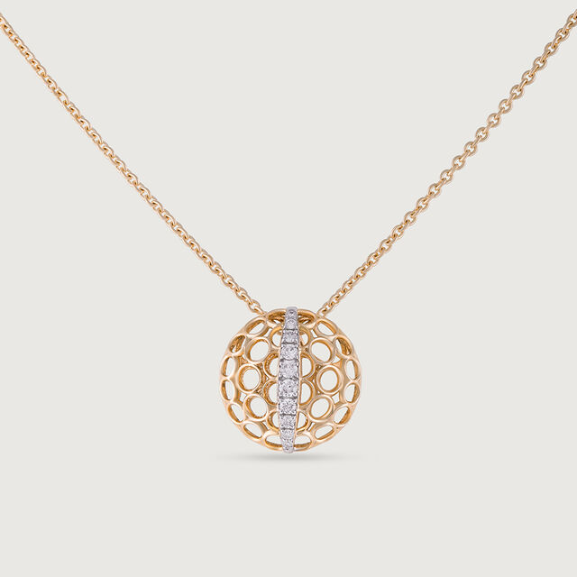 Porous Glow Gold & Diamond Pendant,,hi-res image number null