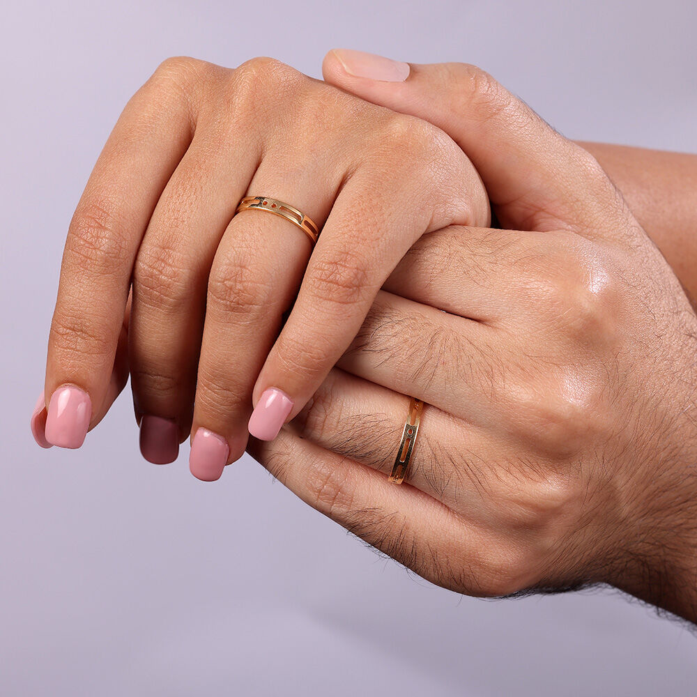 Buy You Me Forever Band 18KT Gold Couple Ring Single Piece Online Mia by Tanishq