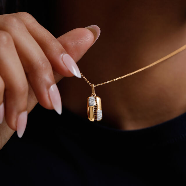Sculptural Geometric Diamond Pendant,,hi-res image number null