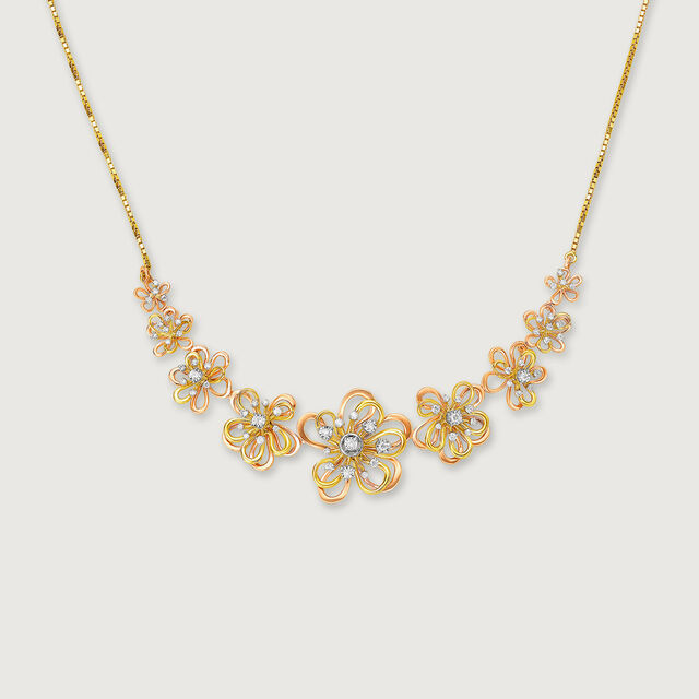 Forget Me Not Floral Diamond Necklace,,hi-res image number null
