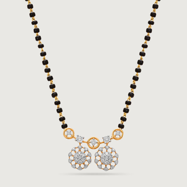 Glowing Grace 18 Kt Gold and Diamond Vati Mangalsutra,,hi-res image number null