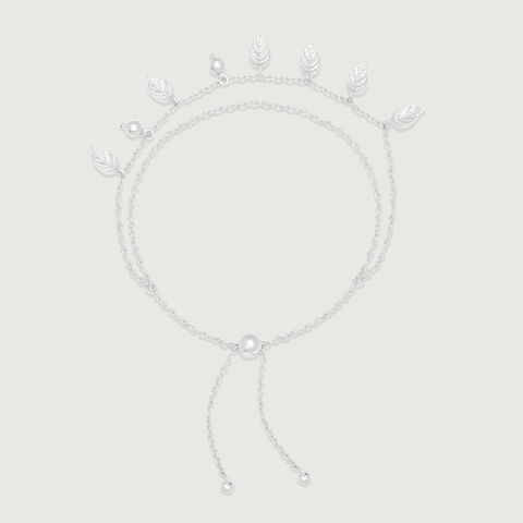 Whispering Leaf Silver Anklet