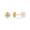 14kt Yellow Gold Diamond Studded Earrings,,hi-res view 1
