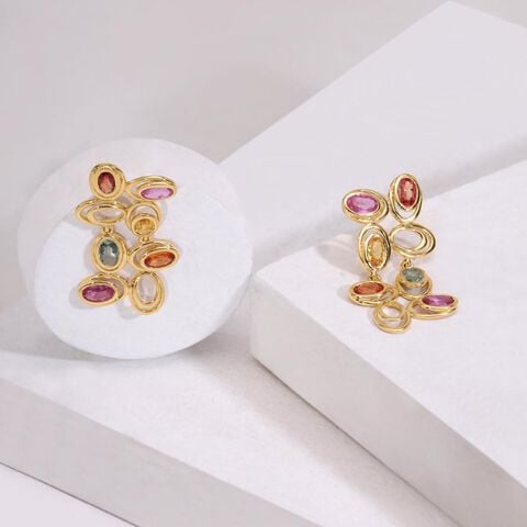 Vivid Cascade Sapphire Drop Earrings