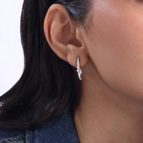 Twinkle Duo Silver Hoop Earrings
