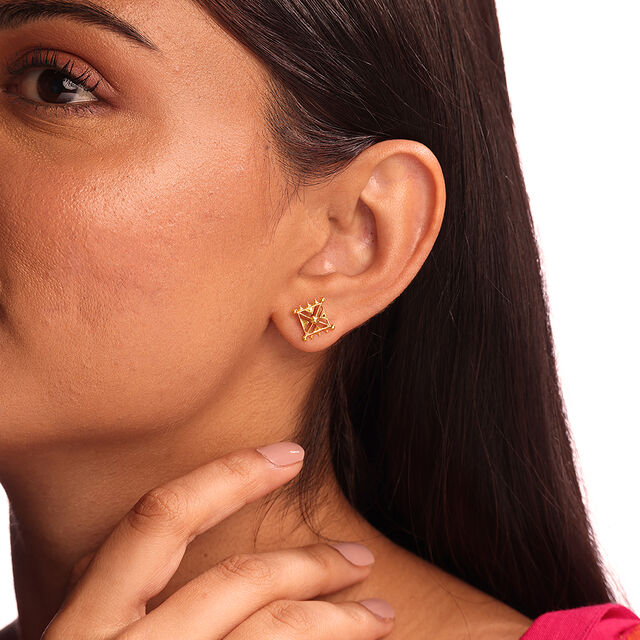 Warli Wonder 22KT Gold Stud Earrings,,hi-res image number null