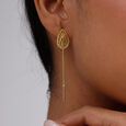 Geometric Glow Gold Sui Dhaga Earrings,,hi-res view 2