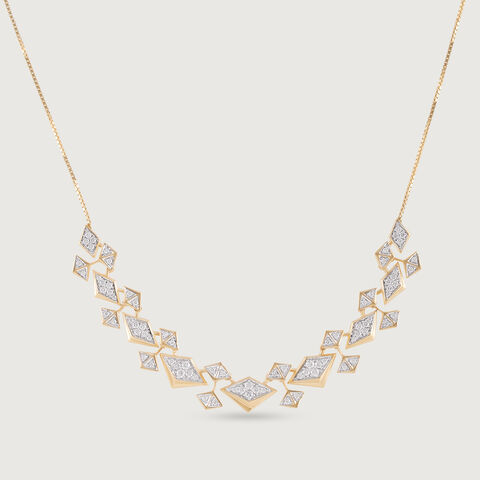 Disco Beat Gold & Diamond Necklace