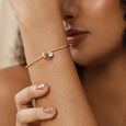 14KT Yellow-White-Rose Gold Bangle,,hi-res view 2