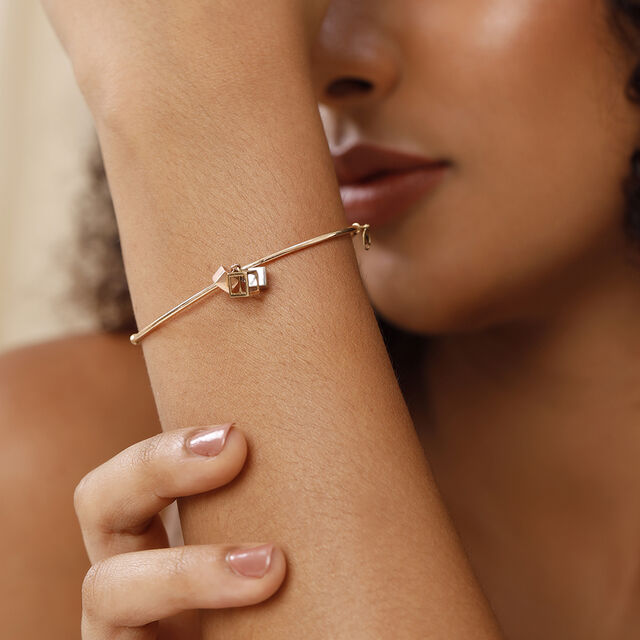 14KT Yellow-White-Rose Gold Bangle,,hi-res image number null