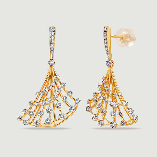 Radiant Cascading Diamond Jhumka,,hi-res image number null