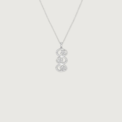 Floral Link Silver Necklace