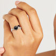 Midnight Glow Silver Finger Ring,,hi-res view 2