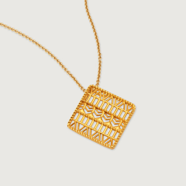 Warli Tales 22KT Gold Pendant,,hi-res image number null