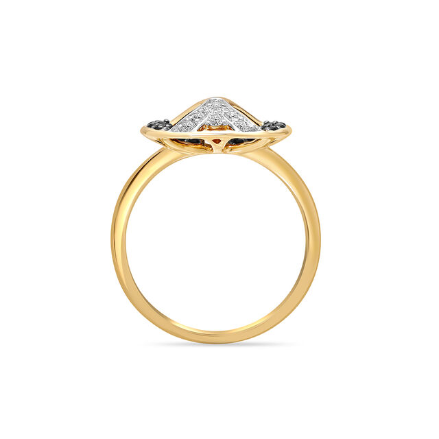 14KT Yellow Gold Classy Abstract Diamond Ring,,hi-res image number null