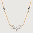 Flight of Elegance 14 Kt Gold and Diamond Mangalsutra,,hi-res view 3
