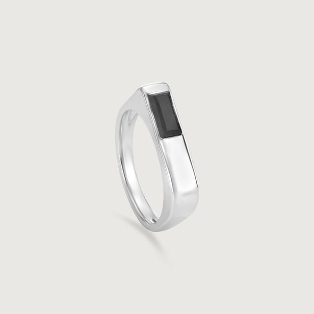 Sleek Inlay Silver Ring,,hi-res image number null
