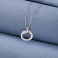 Classic Circle Silver Necklace,,hi-res view 1
