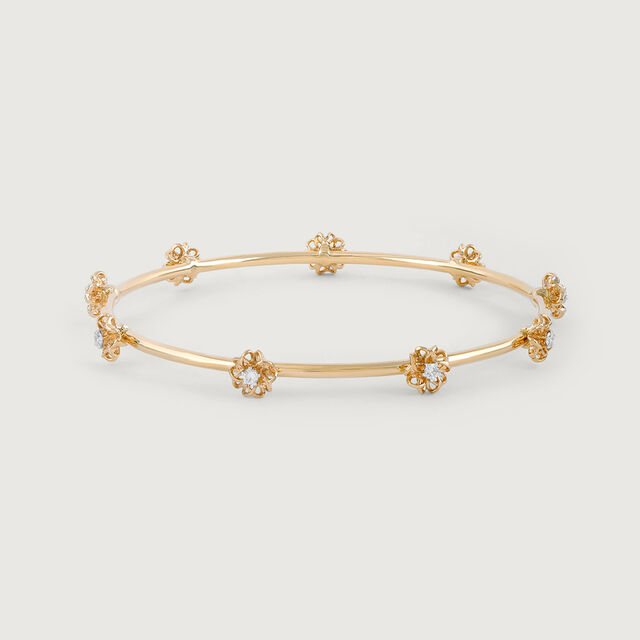 Crochet Shine Gold and Diamond Bangle,,hi-res image number null