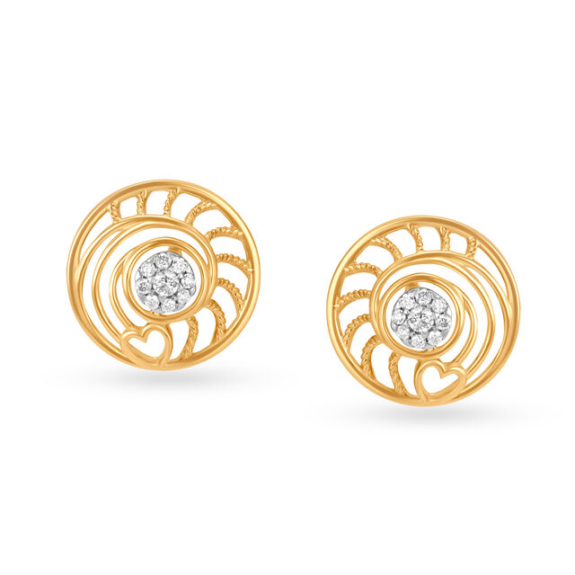 Pour Your Heart 14kt Yellow Gold Stud Earrings,,hi-res view 2
