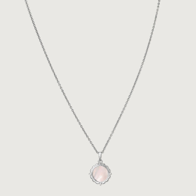 Mother of Pearl Moonlit Silver Necklace,,hi-res image number null
