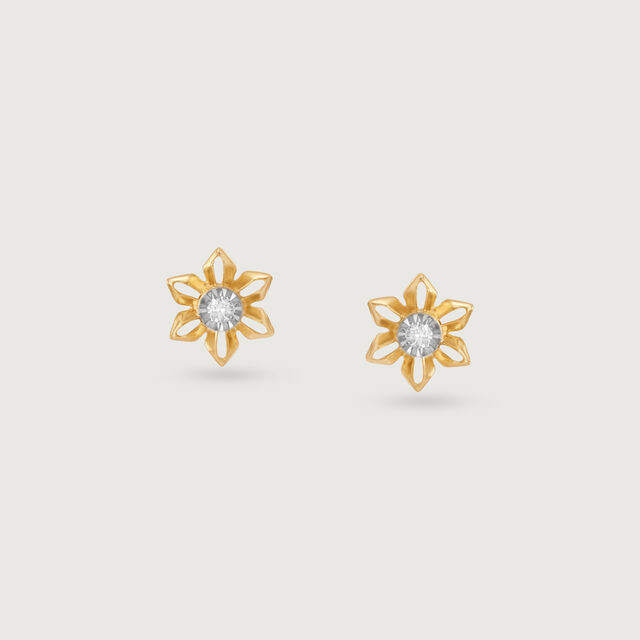 Whimsy Daisy Diamond Stud Earrings,,hi-res image number null