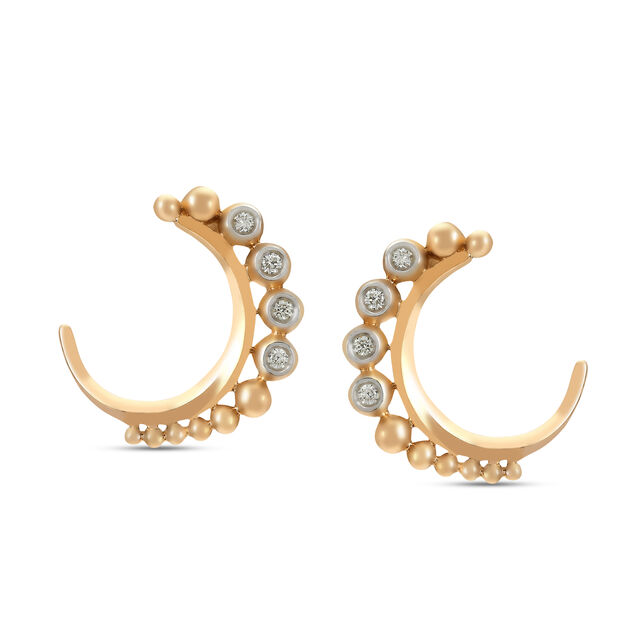 14KT Yellow Gold Curvy Stud Earrings,,hi-res image number null