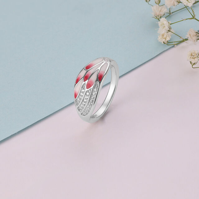 Blush Wing Silver Ring,,hi-res image number null