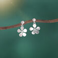 Minimal Grace Silver Drop Earrings,,hi-res view 1
