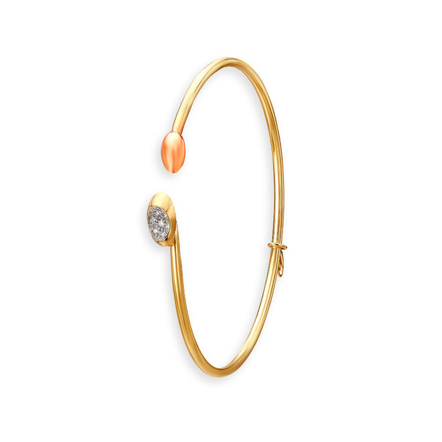 14 kt Yellow and Rose Gold Diamond Bangle,,hi-res image number null