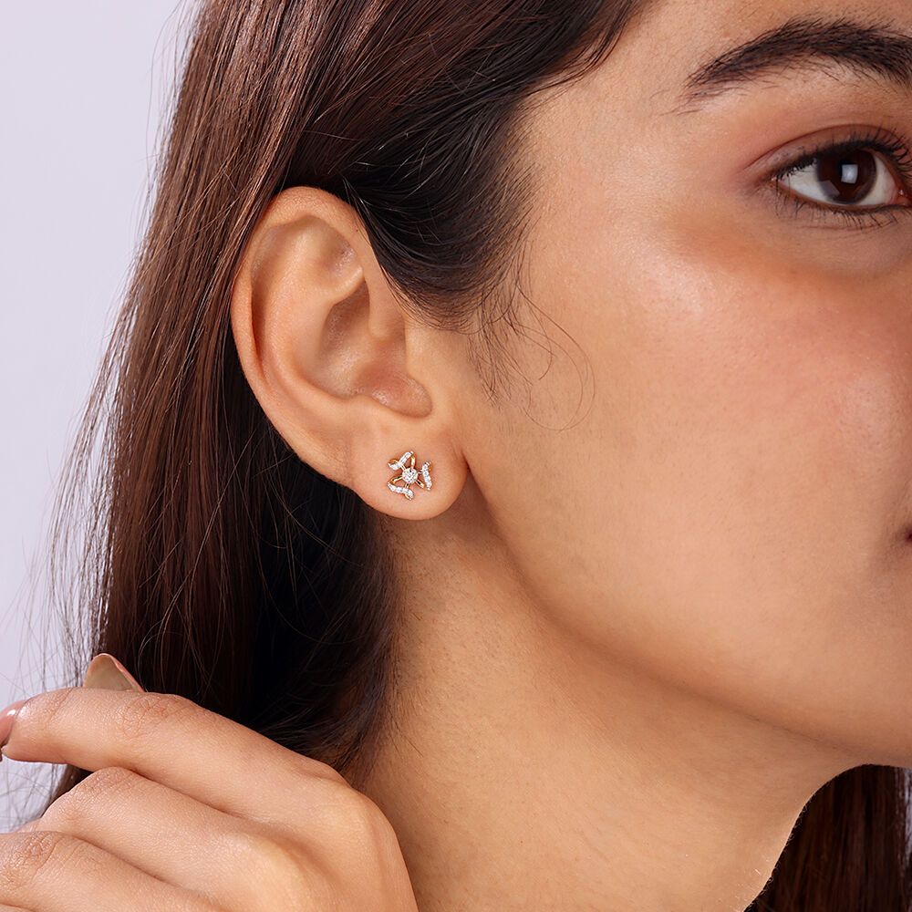 Tanishq gold ear studs shop
