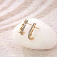Twisted Rhythm Diamond Hoop Earrings,,hi-res view 1