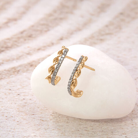 Twisted Rhythm Diamond Hoop Earrings