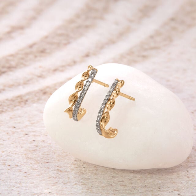 Twisted Rhythm Diamond Hoop Earrings,,hi-res image number null