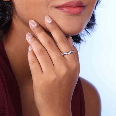 Edgy Dynamic Enamel Silver Ring