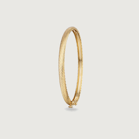 Sleek Textured Gold Bangle