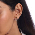 Minimalist Charm Gold & Diamond Drop Stud Earrings,,hi-res view 2