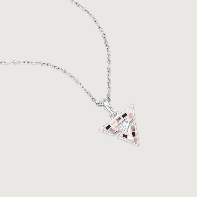 Bold Geometric Silver Pendant,,hi-res image number null